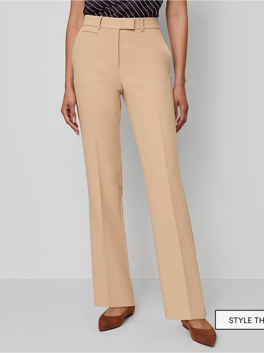 Ann Taylor Straight Leg Dress Pants in Camel